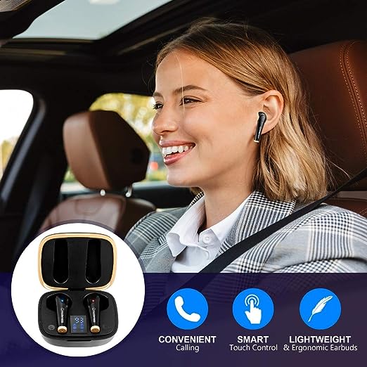 Modernista DopeBuds Pro in-Ear TWS True Wireless Bluetooth 5.0 Earbuds with IWP Technology Earphones with Mic,Up to 20Hrs Playback with Case & IPX5 Water Resistant with Type-C Port (Gold-Black) Modernista DopeBuds Pro in-Ear TWS True Wireless Bluetooth 5.0 Earbuds with IWP Technology Earphones with Mic,Up to 20Hrs Playback with Case & IPX5 Water Resistant with Type-C Port (Gold-Black)